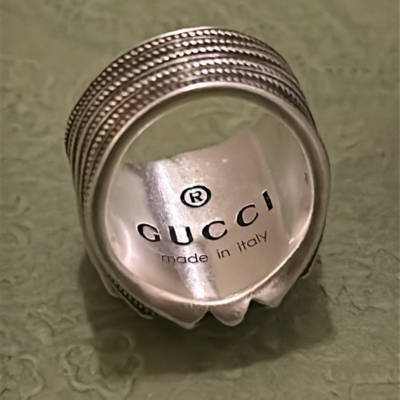 Gucci Interlocking G 20MM Silver 925 Ring - Picture 13 of 14